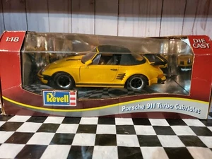 Revell 1989 Porsche 911 Turbo Cabriolet 1:18 Scale Diecast Model Car Yellow - Picture 1 of 5