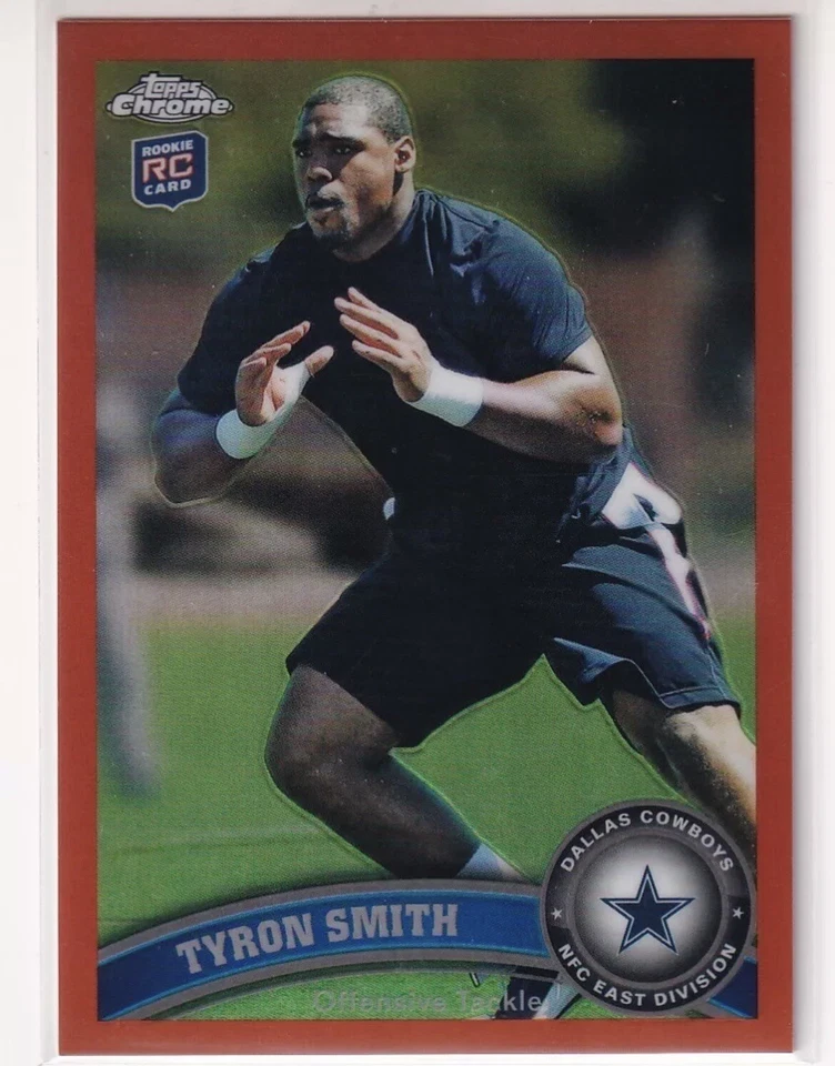 2011 Topps Chrome Retail Orange Refractor Tyron Smith #38 Rookie RC - Image 1 of 1