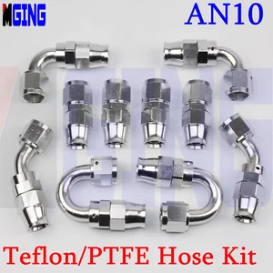 10an an10 10 Teflon PTFE E85 Fuel Hose End Fitting 10-an an-10 Adapter Silver - Picture 1 of 7