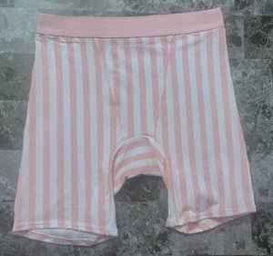 NWT VICTORIA'S SECRET PINK STRIPE THICK LOGO BAND BOY BRIEF BOXER SHORTS PANTIES - Picture 1 of 4