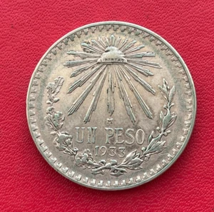 Mexique. Belle monnaie argent de 1 Peso 1933. Etat TB/TTB - Imagen 1 de 3