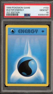 Pokemon Water Energy Base Set Shadowless 1st Edition #102 PSA 10 Gem Mint - Image 1 of 2