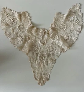 Antique Victorian Edwardian Net Lace Dress Collar Handmade - Imagen 1 de 7