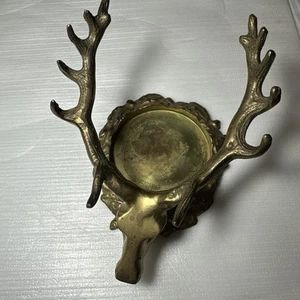 Dept 56 Brass Stag Elk Deer Buck Pillar Candle Holder Boho Christmas Lodge Cabin - Picture 1 of 24