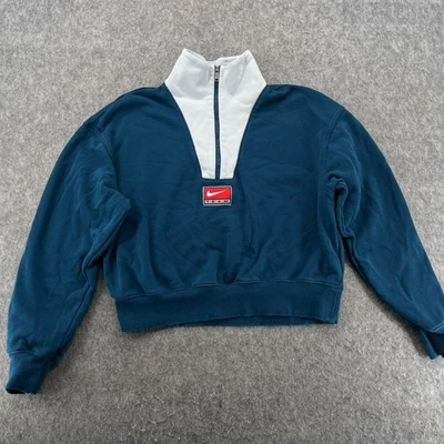 Sudadera Nike Team para mujer XS azul media cremallera polar algodón elástico Foto 1 de 4