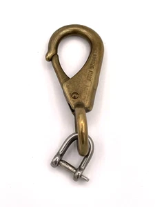 VTG Bronze Snap Hook Clip Italy w/ Stainless Shackle Marine Boat Rigging 3" - Bild 1 von 4