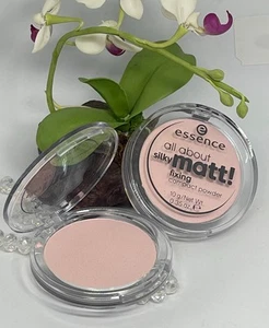 2x Essence All About Silky Matt Fixing Compact Powder -10 Translucent Rose - New - Picture 1 of 5