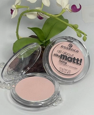 2x Essence All About Silky Matt Fixing Compact Powder -10 Translucent Rose - New - Image 1 of 4