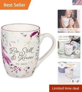 Inspirational Ceramic Coffee & Tea Scripture Mug for Women: Be Still & Know P... - Picture 1 of 6