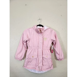 Penelope Mack Pink Winter Coat Jacket Heart Detail Hooded Girls Size 7 - Picture 1 of 9