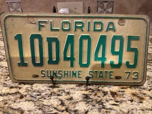 1973 Florida License Plate Passenger Vehicle Galvanized Steel Tag #10D40495 - Picture 1 of 5