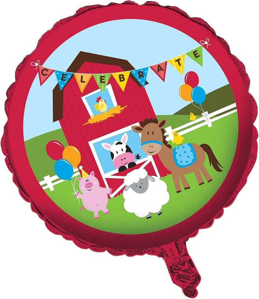 Farmhouse Fun Farm Barnyard Animals Birthday Party Decoration 18" Mylar Balloon - Image 1 of 1
