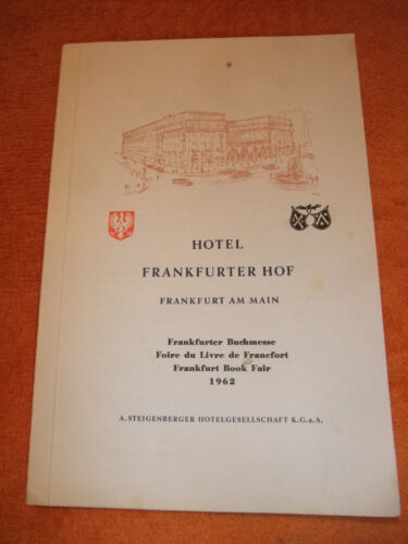 b Speisekarte Steigenberger Hotel Frankfurter Hof Frankfurt Main vom 21. 9. 1962