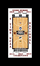 UCONN HUSKIES 2024 FINAL 4 MATTED PIC OF CUSTOM COMMEMORATIVE FINALS GAME TICKET