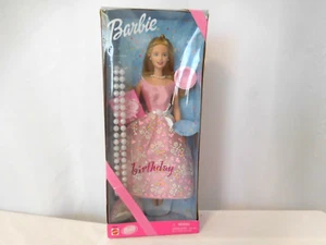 Mattel Happy Birthday Barbie Doll 2001 with Faux Pearl Necklace very Rare - Picture 1 of 6