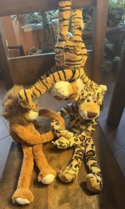 Adventure Planet Plush Wild Cats Lot 19” Long Arm Huggers Tiger Lion Leopard NWT - Picture 1 of 22