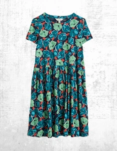Ex Seasalt Women’s Short Sleeve Sea Jersey Dress in Teal Foral Bloom (Defect) - Picture 1 of 6