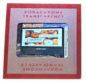 Kodachrome Red Border Slide | *1949* VAN de KAMP'S DONUTS Billboard Sign Ad - Picture 1 of 2