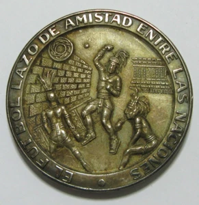 ZALDI2010 -MEXICO ,MEDALLA CAMPEONATO FUTBOL 1970 . 50,22 gramos/45 mm PLATA - Photo 1 sur 2