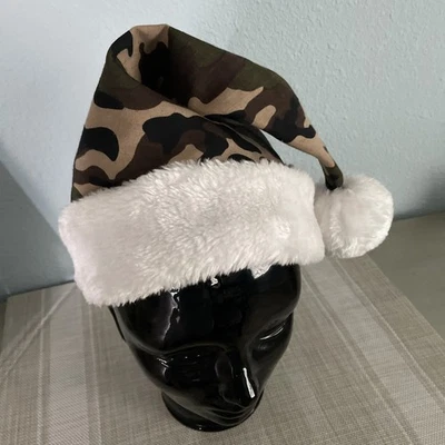 Christmas Santa Claus Hat Cap Camouflage Camo Hunting Military Black - Image 1 of 3