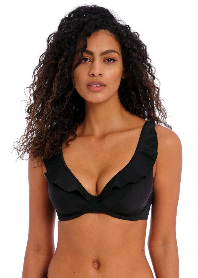 ¡¡NUEVO!! $70 FREYA 7230 "JEWEL COVE" TOP DE BIKINI CON AROS NEGRO TALLA 34DDD/75F/34E Foto 1 de 1