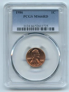 1986 1C Lincoln Cent PCGS MS66 - Picture 1 of 1