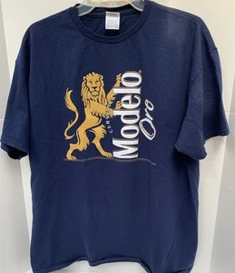 Cerveza Modelo Oro Men's Size XL Blue Beer Short Sleeve Graphic Tee In Great Con - Imagen 1 de 4