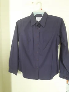 MUJER COLUMBIA PÚRPURA NEBLINA ABOTONADA TOP CAMISA BLUSA TALLA M NUEVO - Imagen 1 de 3