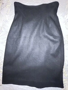 DESIGNER Bleistiftrock schwarz hohe Taille Wolle 26" Taille sehr high end - Bild 1 von 6