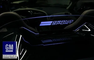 Grand Sport Logo BLUE Lighted Wind Restrictor® For 14-19 Corvette C7 Convertible - Picture 1 of 7