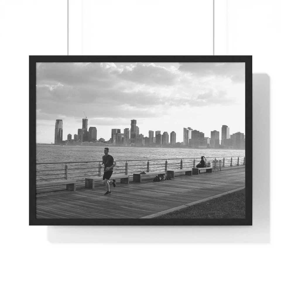Canvas Wall Art - Black & White Rainy Day City Scene | 24”x18” Matte Print - Image 1 of 1