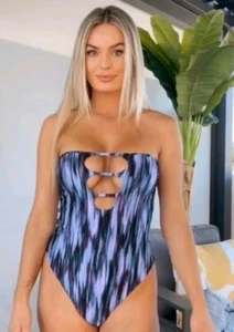 JMP The Label Women's Vegas Cut-Out One Piece Swimsuit BE5 Twilight Size S NWT - Picture 1 of 6