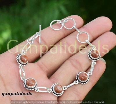 Lote al por mayor de 1 pieza de pulsera de piedra solar chapada en plata 925 joyas para mujer Foto 1 de 4