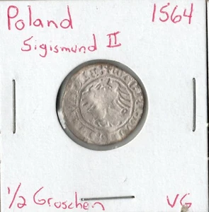 Coin Poland (Kingdom) 1/2 Groschen 1564, silver - Picture 1 of 4