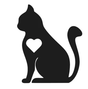 Cat with Heart Vinyl Decal for Wall Car Laptop Window Bumper Truck - Picture 1 of 14