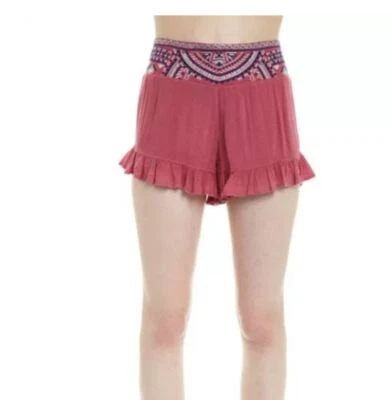 Pantalones Cortos Para Mujer Romeo y Julieta Tejidos Rosa Talla Grande Bordados Cintura Flutter Foto 1 de 4
