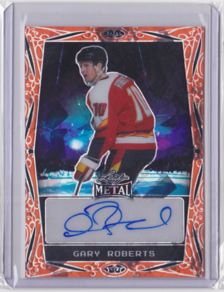 2024 LEAF METAL LEGENDS CRYSTAL ORANGE PARALLEL 1/6 GARY ROBERTS #BA-GR1 FLAMES - Image 1 of 2