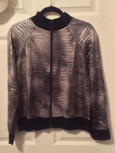 NWT Slinkey Brand Grey/Silver Jacket With Black Trim Size Medium - Picture 1 of 9