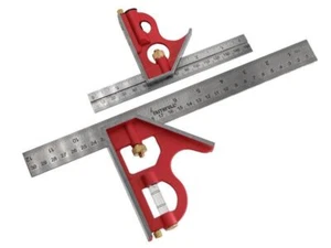 Faithfull Combination Square Twin Pack 150mm 6in & 300mm 12in FAICS300TP - Picture 1 of 3