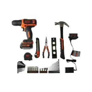 BLACK+DECKER BCPK1249C 12V MAX Dill and 42 piece Home Project Kit Tool Sets NEW - Picture 1 of 8