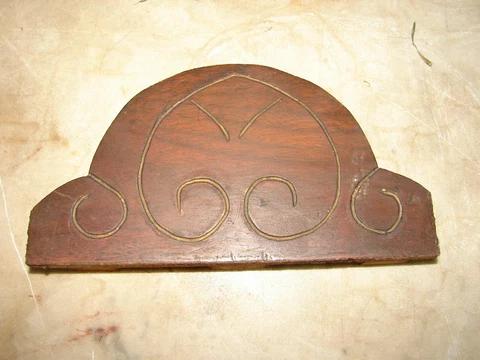 Antique Small Walnut Eastlake Victorian Crest Pediment for Clock Mirror Cover