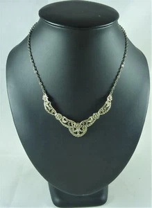 FABULOSO COLLAR VINTAGE DE MARCASITA VINTAGE HECHO EN INGLÉS EN HOLLYWOOD # 19320 - Imagen 1 de 4