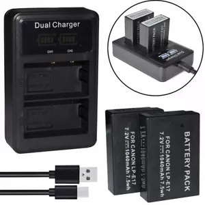 2x Battery +Dual Charger for Canon LP-E17 LC-E17 & Canon EOS M6 Mark II - Picture 1 of 12