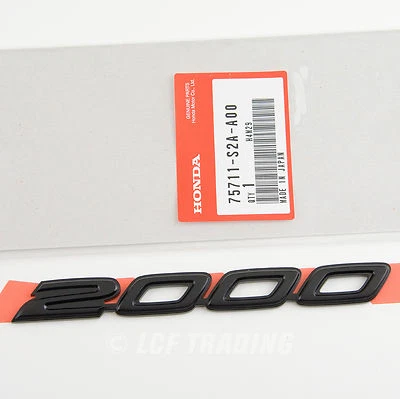 Auténtico OEM JDM Honda S2000 Negro 'S2000' Emblema 2000-2009, 75711-S2A-A00 Foto 1 de 4