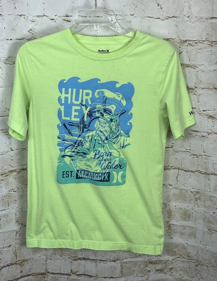Hurley Born from Water Youth XL T-Shirt Cotton Blend 13-15yrs Captain Skull - Image 1 of 4