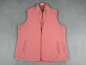 Coldwater Creek Vest Women Extra Large Pink Quilted Polyester Insulated Full Zip - Picture 1 of 15