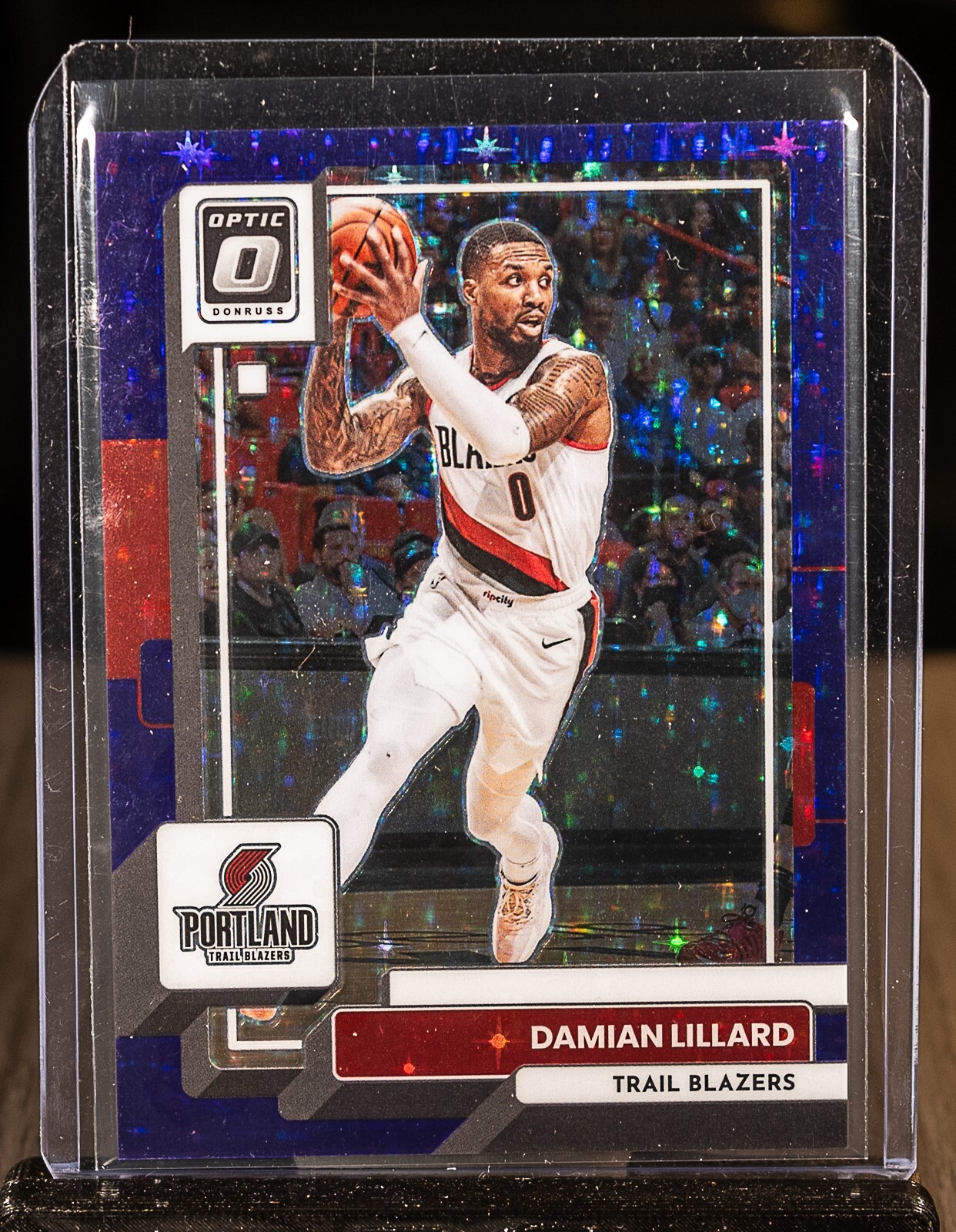 DAMIAN LILLARD 2022-23 Panini Donruss Optic 49 Purple Stars Prizm 17/17