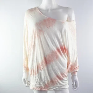 Young, Fabulous & Broke Pink & White Tie Dye Long Sleeve T-Shirt Top Size L YFB - Picture 1 of 7