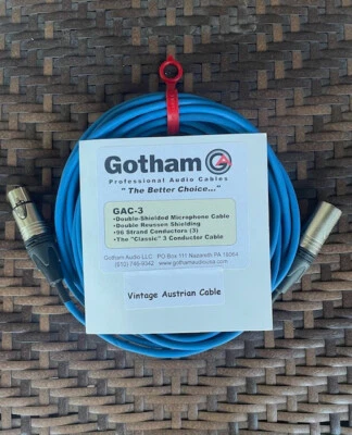 Vintage Gotham GAC-3 Microphone Cable Assembly (Austrian Cable) 24 foot - Image 1 of 2