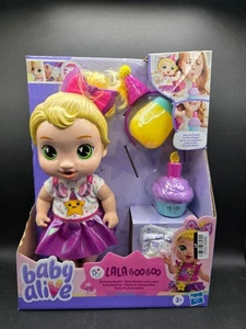 Baby Alive LaLa Goo Goo Cumpleaños Bestia Muñeca Bebidas Mojado Sopla Vela Fiesta Juguete - Imagen 1 de 9